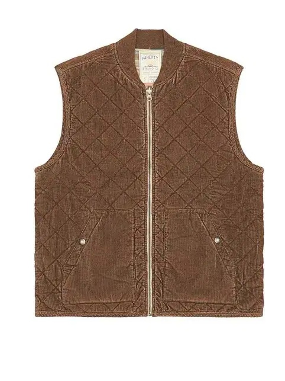 Faherty Men’s Reversible Corduroy Vest in Brown / Aztec - L